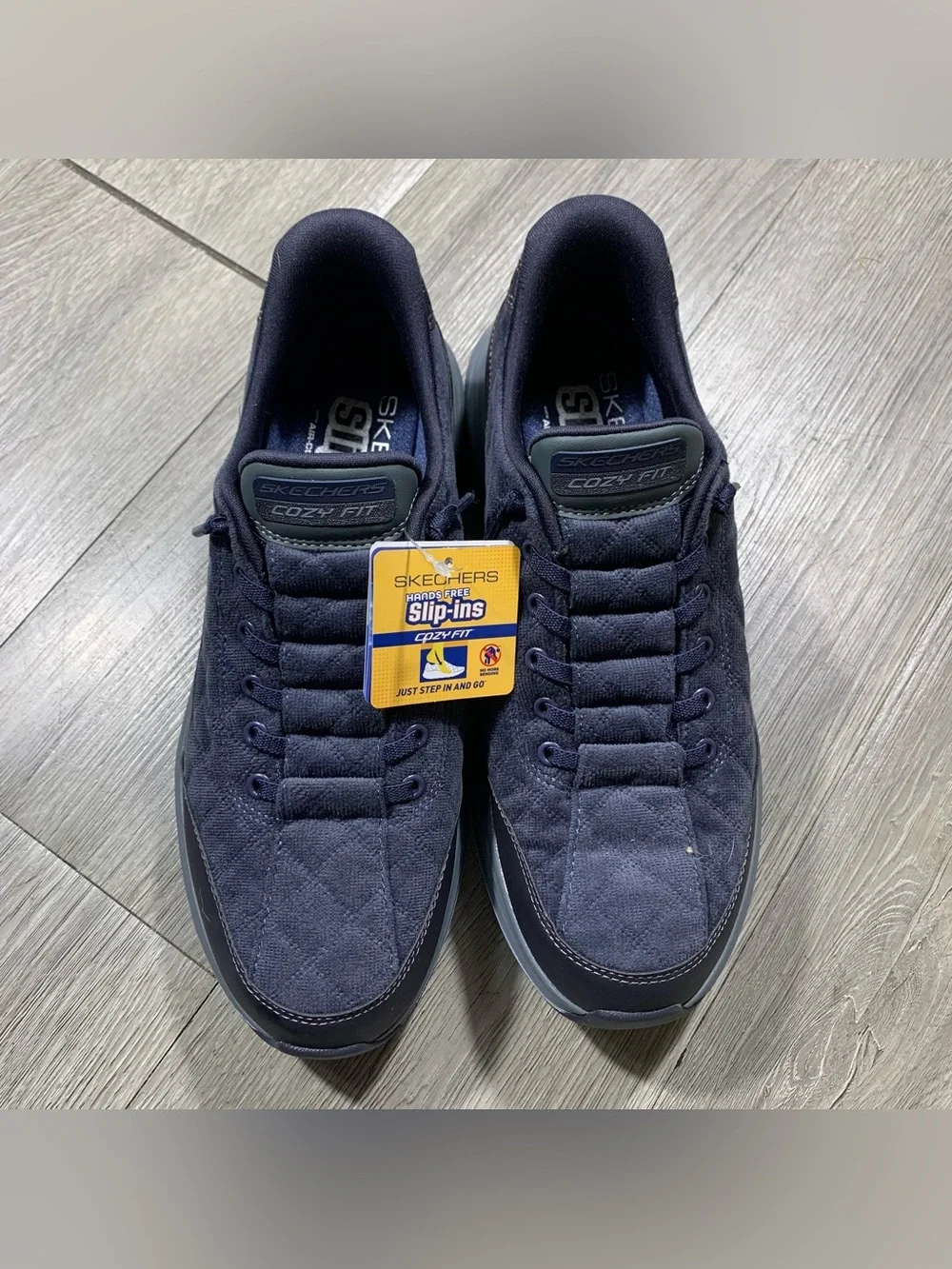 Skechers Slip-ins: Contour Foam - Cozy Fit Cordelux Navy Blue NWT SIZE 8.5